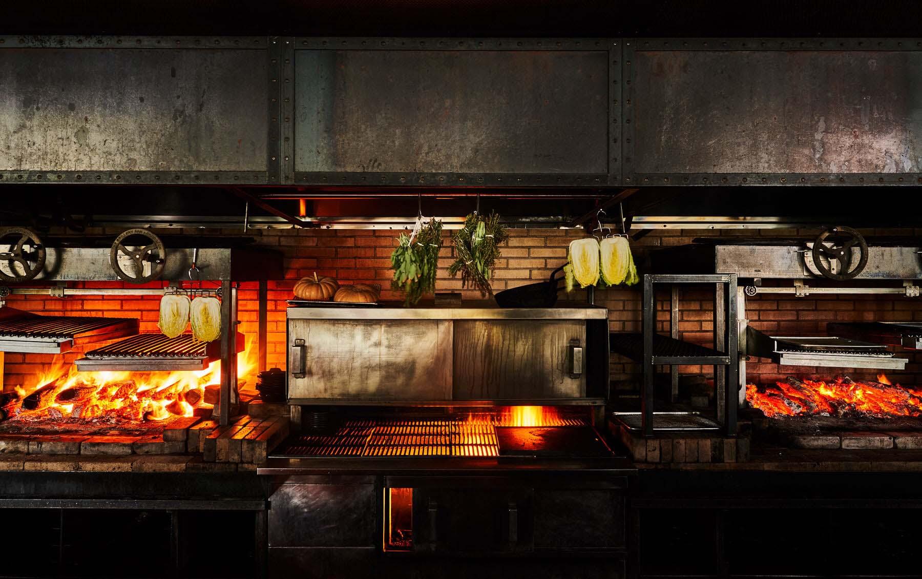 24-foot open heart at King + Duke for open fire cooking, a 2020 food trend