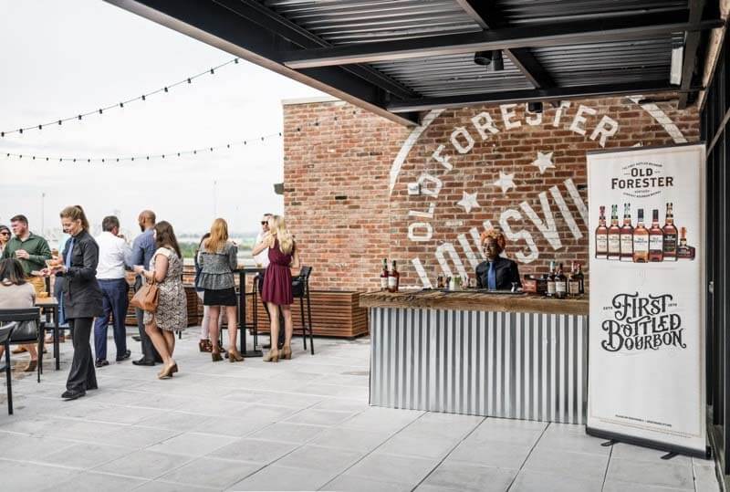 Rooftop bar at Old Forester Distillery, which existed during Prohibition