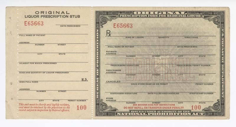 medicinal whiskey prescription brown forman prohibition