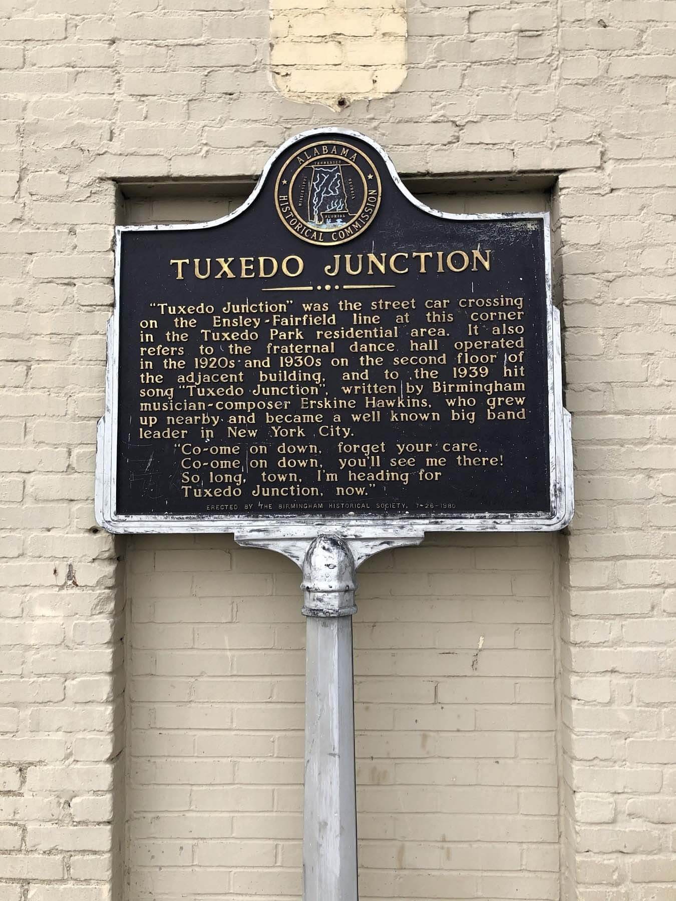 Tuxedo Junction sign in Ensley