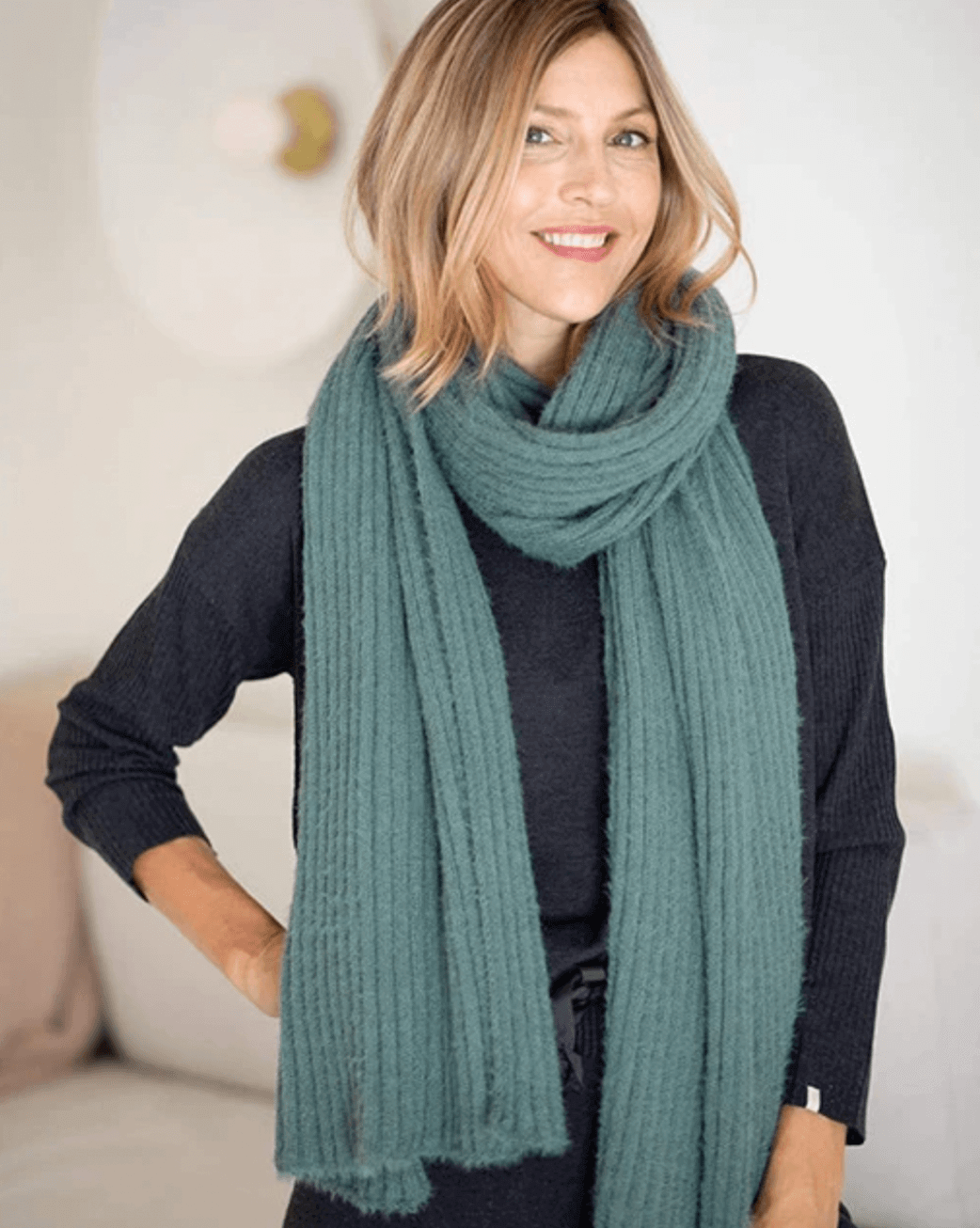 Mersea chalet ribbed scarf, $73, from A'mano | Image: A'mano Mer-Sea Chalet Ribbed Scarf from A'mano