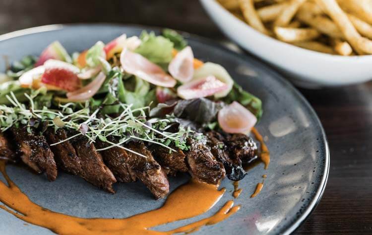 hanger steak with umami fries from Sou!