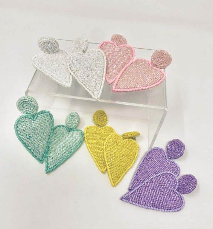 Pastel heart earrings, $46, at Mimi Morton | Image: Mimi Morton Southern FINDS February: Pastel heart earrings