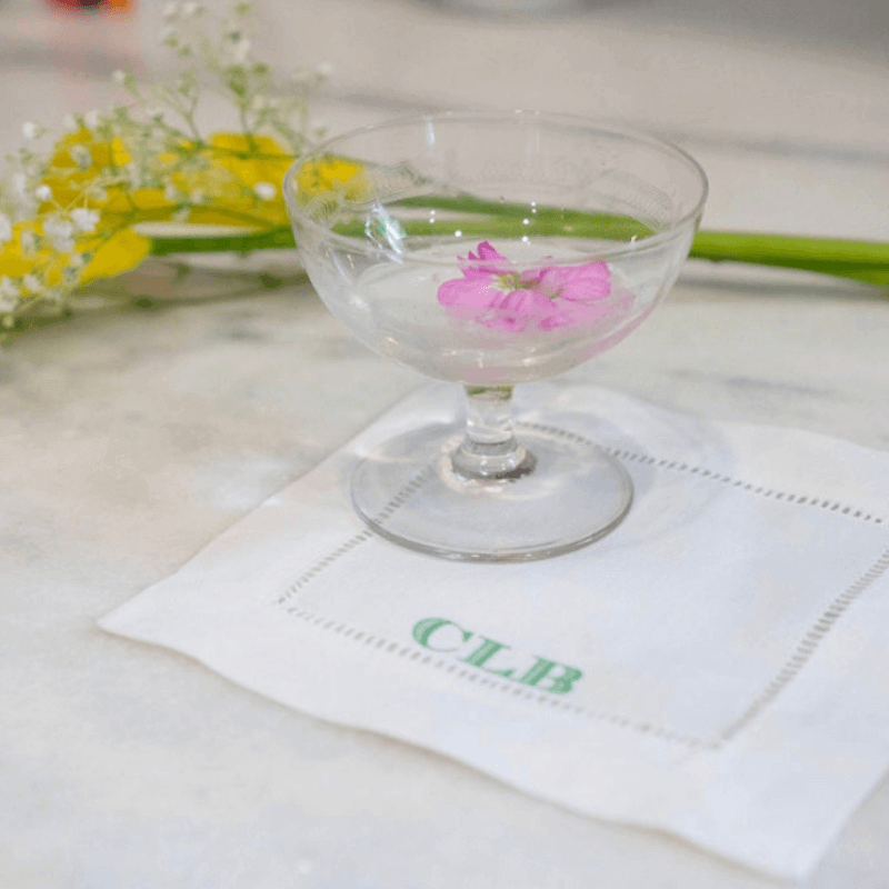 Cocktail napkins, $60, at SB Shop FINDS Memphis February: Monogrammed cocktail napkins
