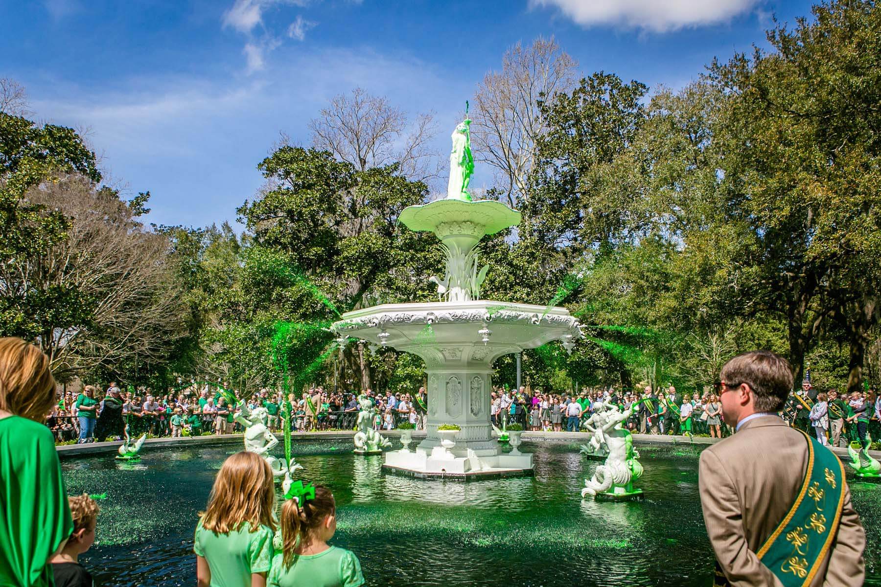 Greening of the Forsythe Fountain in Savannah, GA