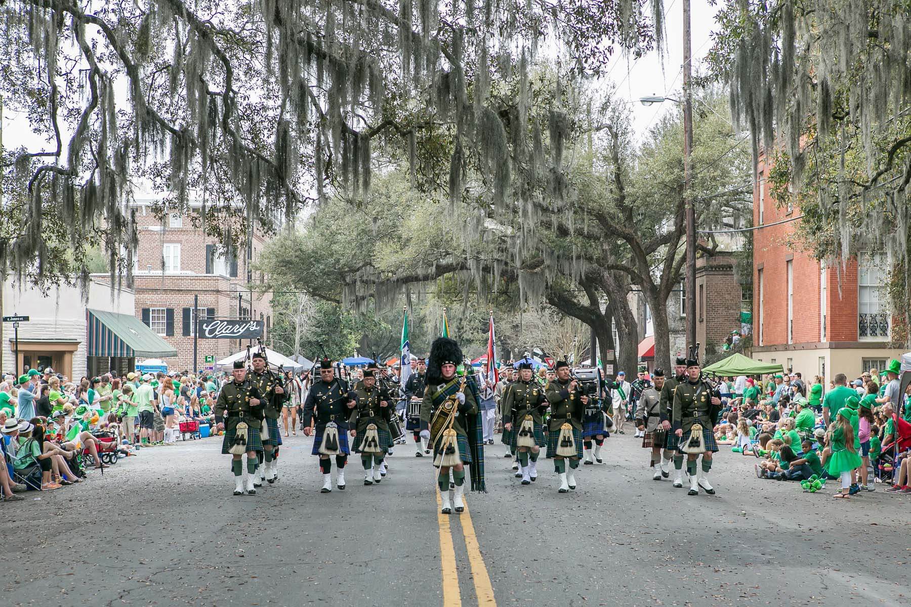 St. Patrick's Day parade in Savannah, GA