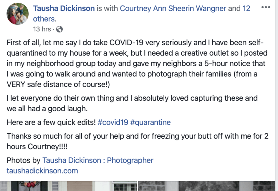 FB update from Tausha Dickinson