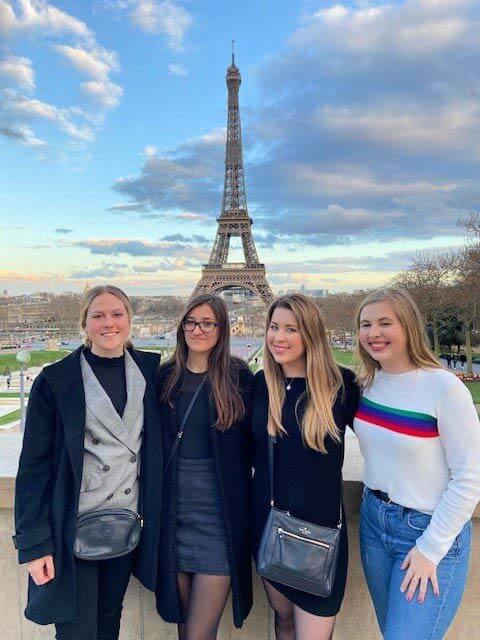 My roommates and me at the Place du Trocadero before dinner on our last night