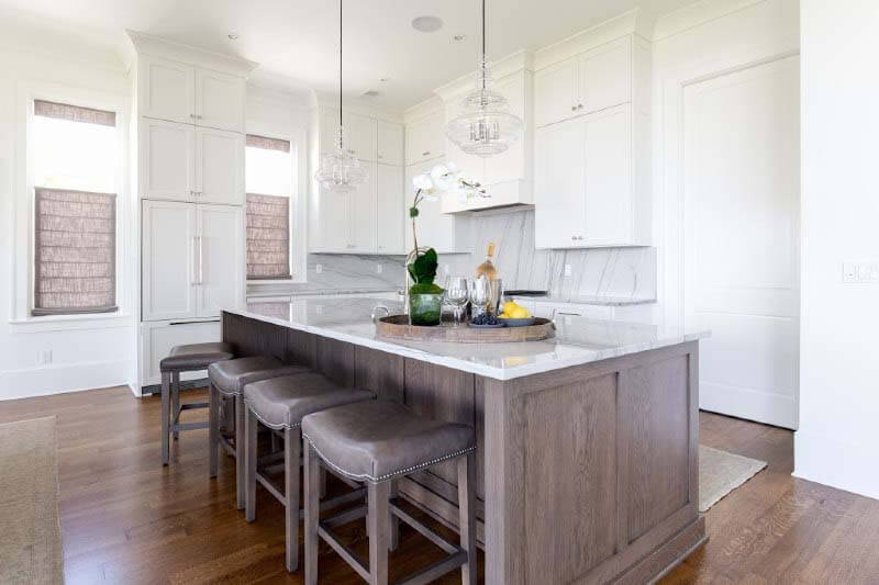 All-white kitchen in South Bluffs home