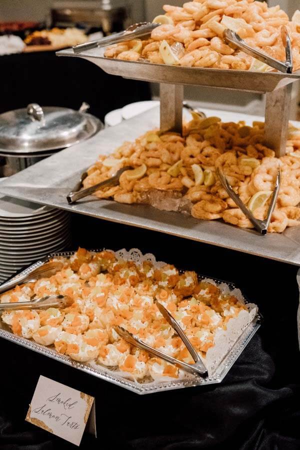 Cajun food at Pink Palace wedding