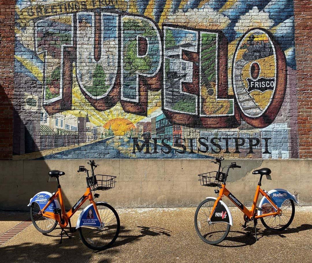 Downtown Tupelo Mural with King City Bikes by @seankaufman244
