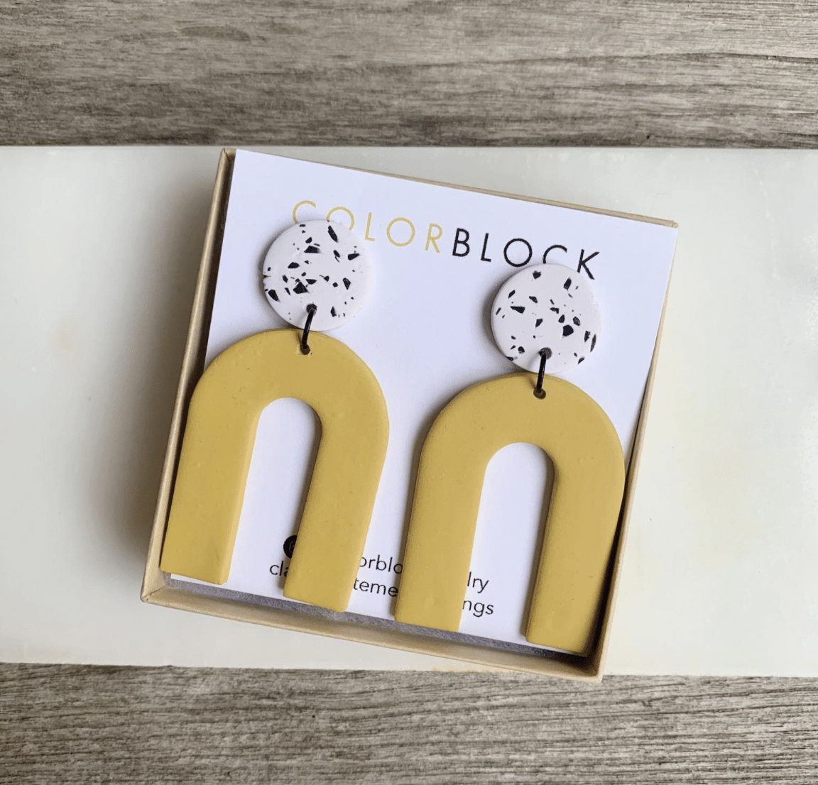 Clay earrings, $32, from Color Block Jewelry | Image: Color Block Jewelry Birmingham FINDS April: Clay earrings from Color Block Jewelry