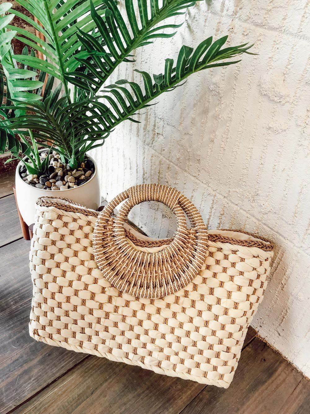 Woven tote, on sale for $46.50 (reg. $62) + free shipping on orders over $75, at Soca Clothing | Image: Soca Clothing Woven bag at Soca Clothing