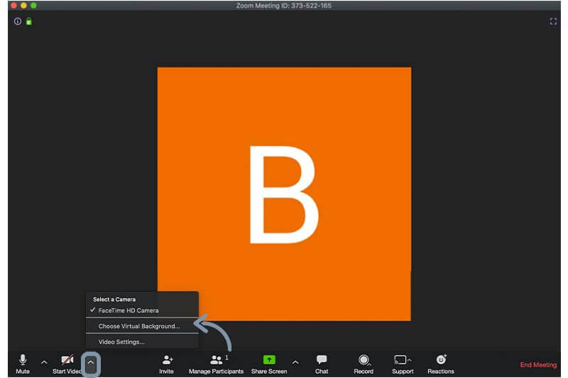 Add some flair to your Zoom call by choosing a virtual background. Click the arrow next to the video icon, and hit "Choose Virtual Background..." Zoom Meeting