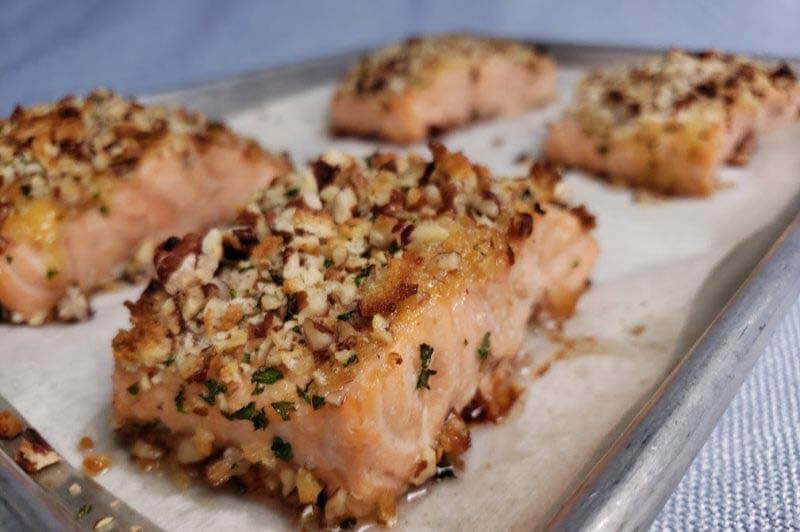 SB Local chef dinner Kristen Winston Pecan Crusted Salmon feature
