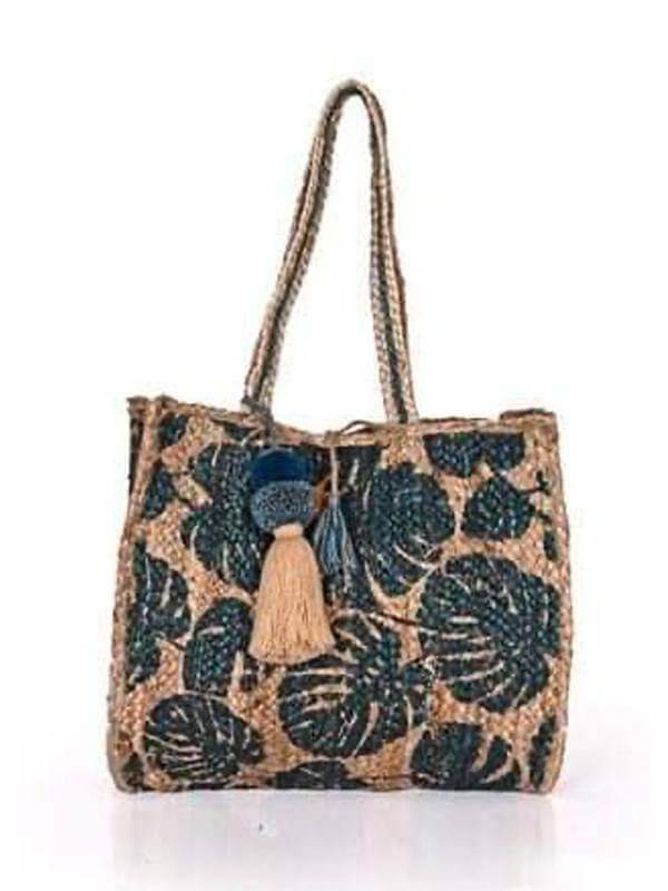 Tropical Leaf Jute Bag, $72, at Hemline | Image: Hemline Hemline spring bag