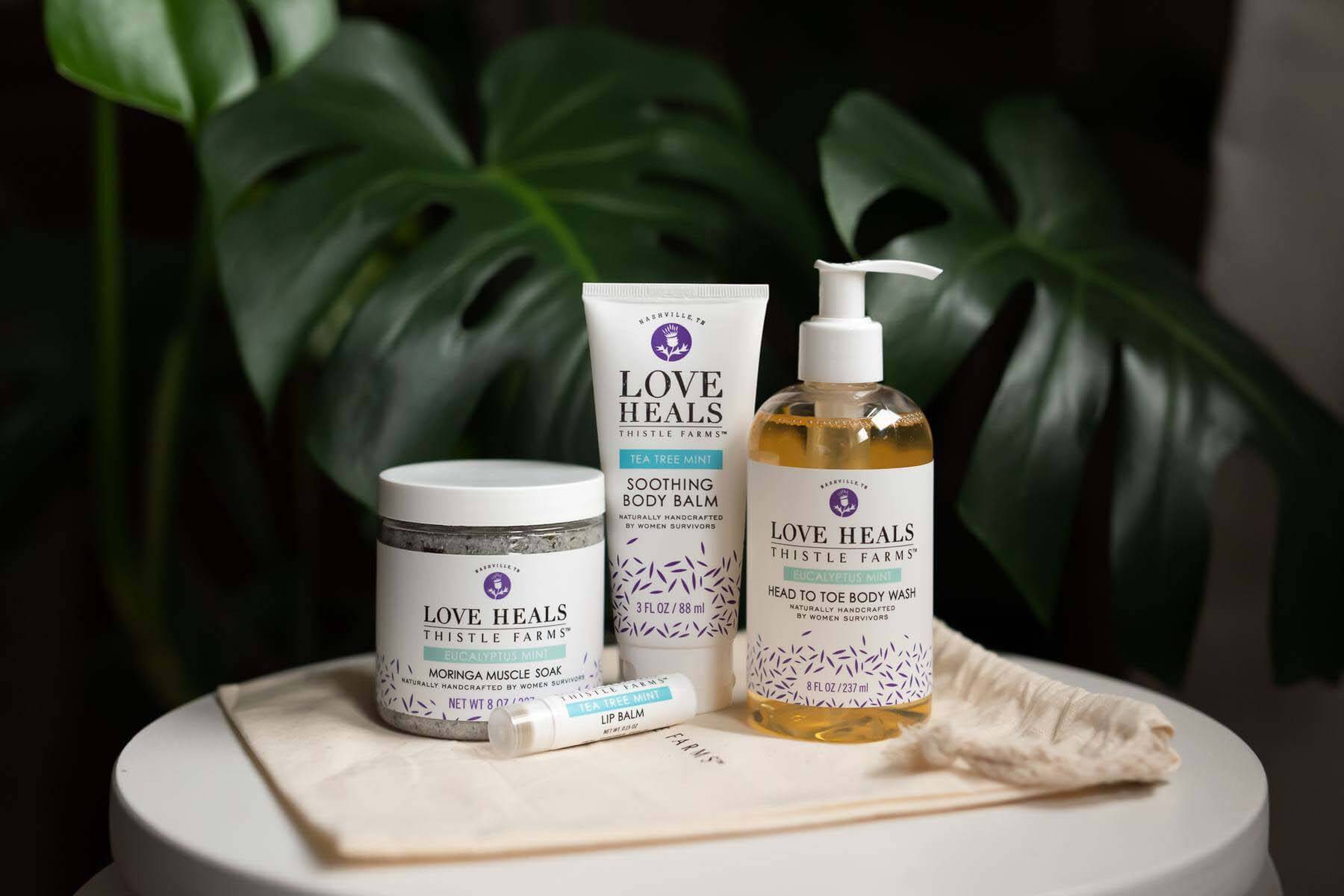 The Thistle Farms Tranquility Set is one of several gift sets available through the Thistle Farms website. Image: Thistle Farms Thistle Farms Tranquility Set