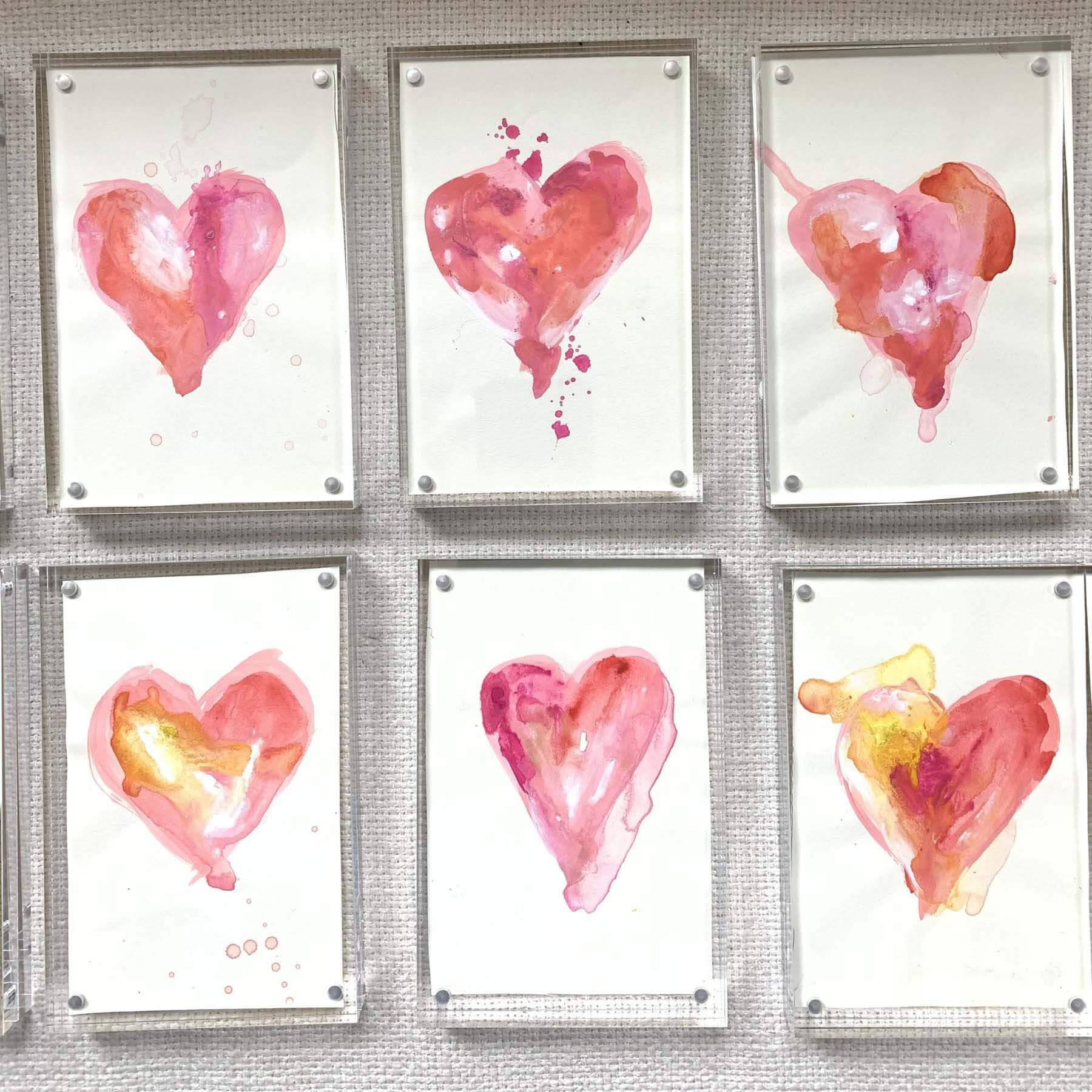 Acrylic framed hearts, $35 each, at SB Shop Acrylic framed hearts