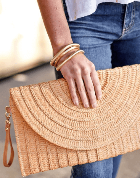 Straw envelope bag at Southern Muse