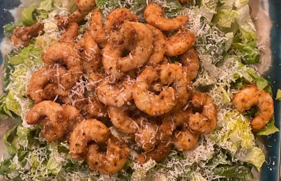 Cajun shrimp caesar salad recipe