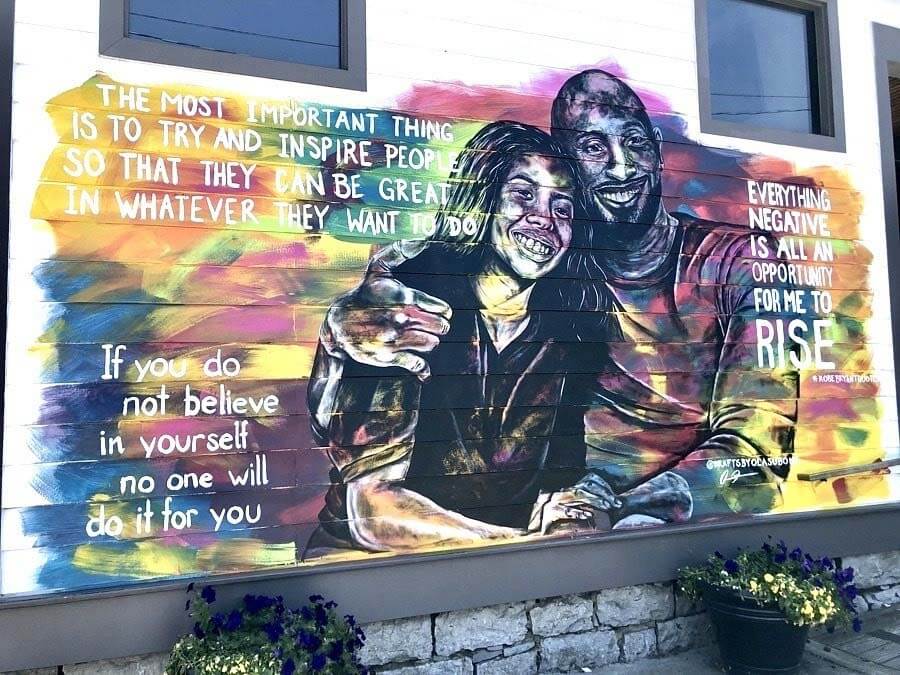 Inspiring Nashville Murals: Rise mural, featuring Kobe Bryant and his daughter, Gianna