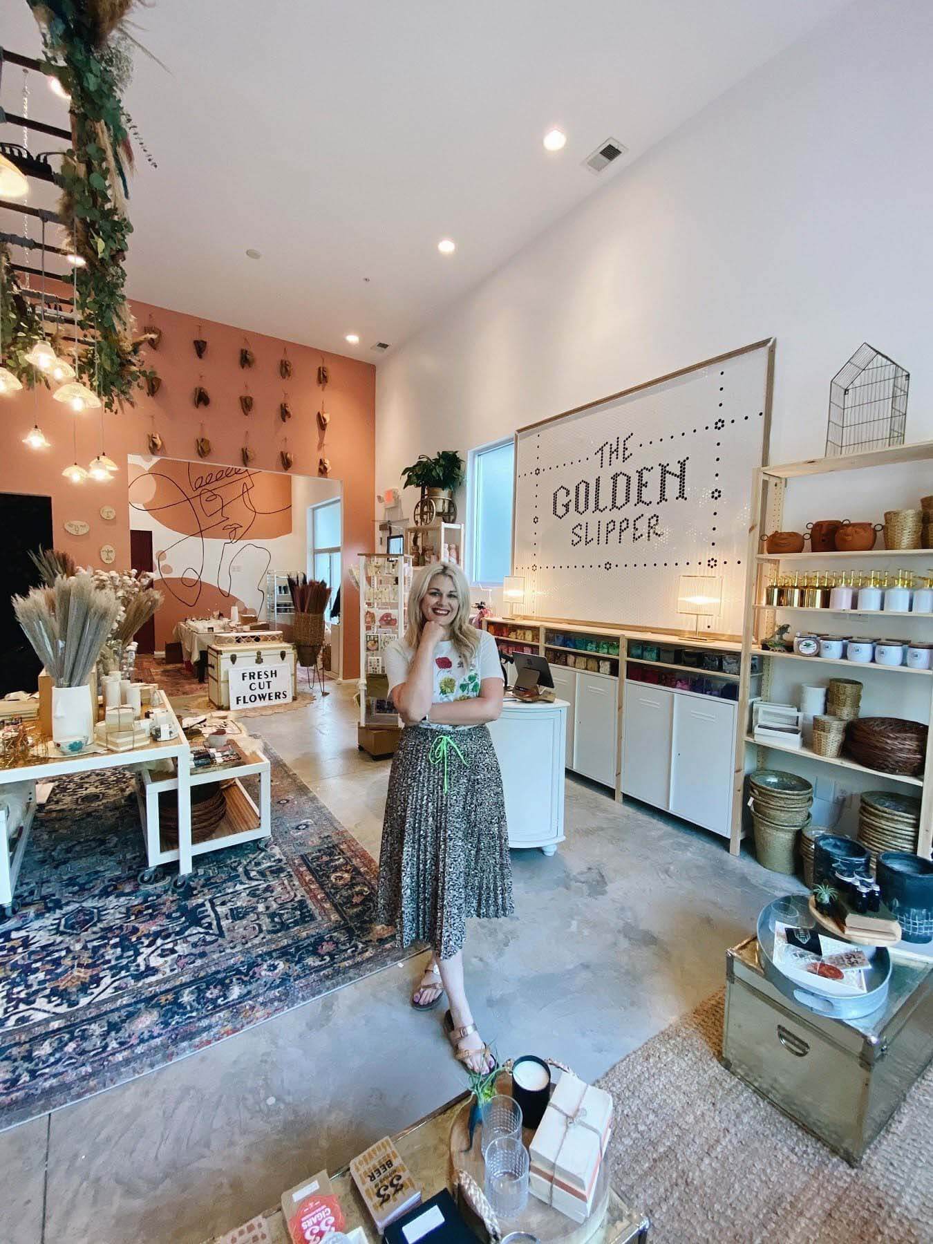 Owner Abbey Moore, who opened her business, The Golden Slipper boutique, during the pandemic.