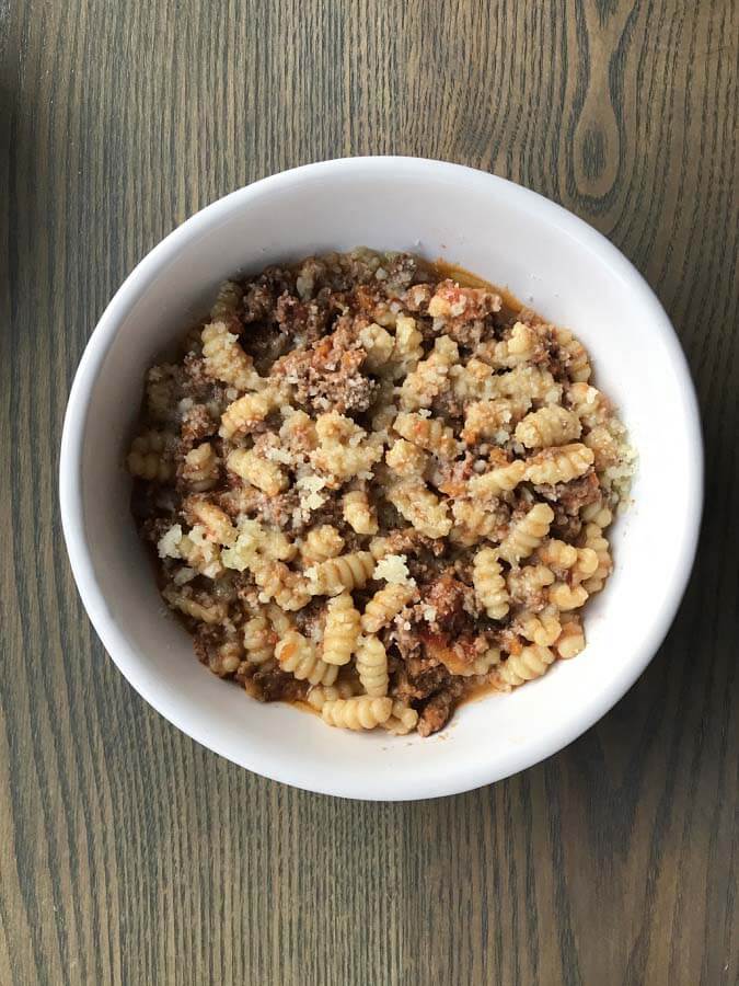 Nicky's Coal Fired Bolognese — a hard-to-pronounce menu item