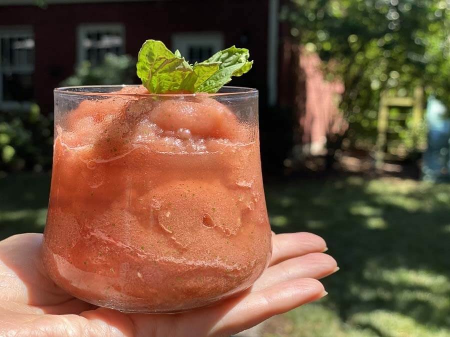 Frozen Best Watermelon Margarita with Mint