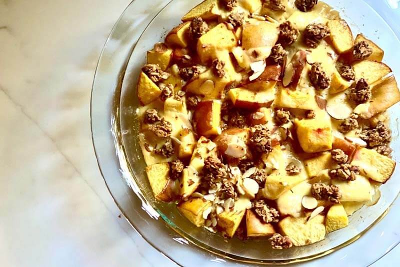 RECIPE: Baked Peach Granola Cheesecake Crumble … For Breakfast!