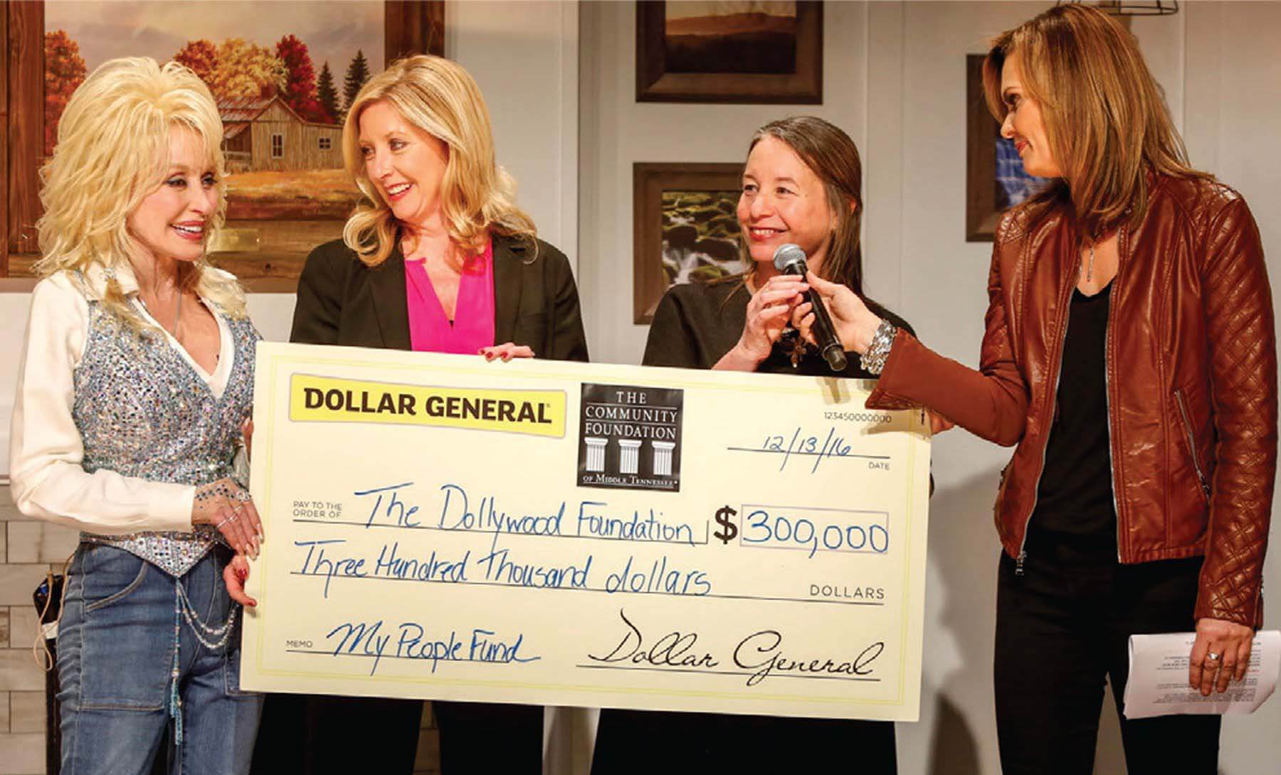 Community Foundation of Middle Tennessee — check presentation with Ellen and Dolly