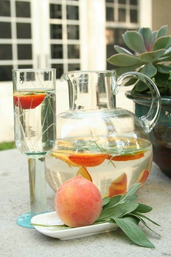 Fruit water recipe — Peach + Sage water