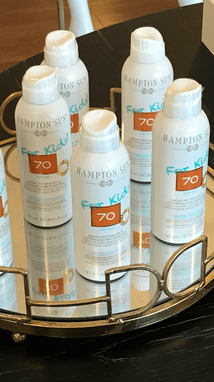 Children's sunscreen, $32 per bottle, at beauté therapie | Image: Rachel Burchfield Hampton Sun sunscreens for kids