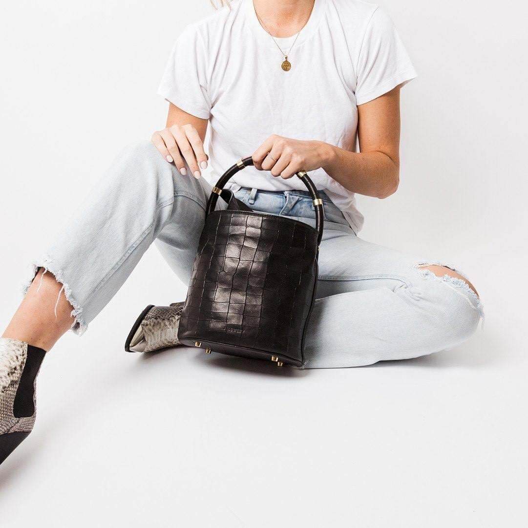 Max handbag in Black Croc