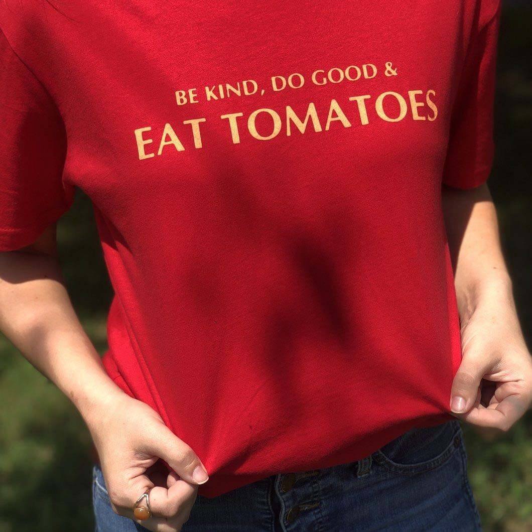 'Be Kind, Do Good & Eat Tomatoes' t-shirt, on sale for $19 (reg. $29), at SB Shop Be Kind, Do Good & Eat Tomatoes T-Shirt, $19, on SB Shop