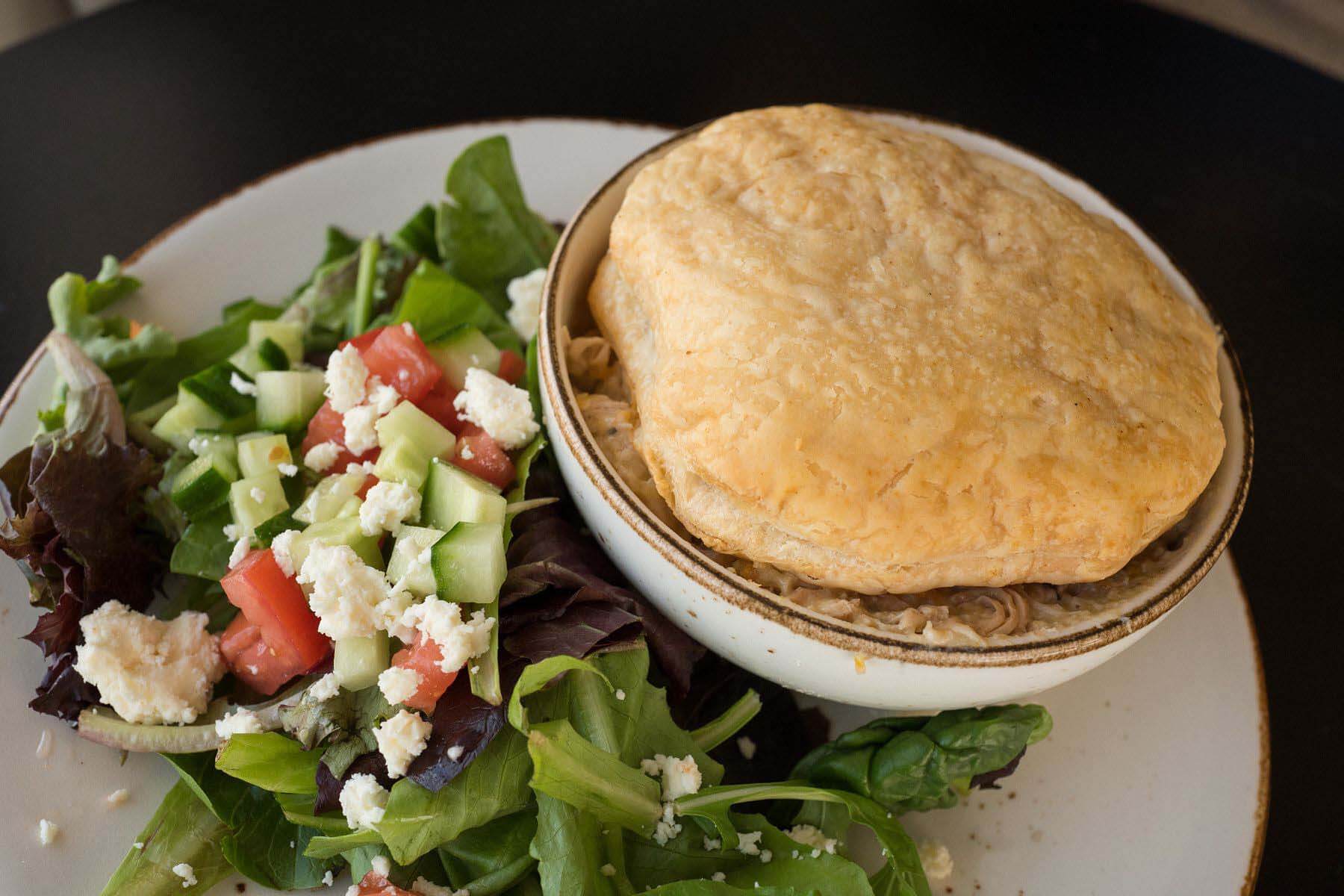 The Chicken Pot Pie is an interesting menu item at the Café at Thistle Farms