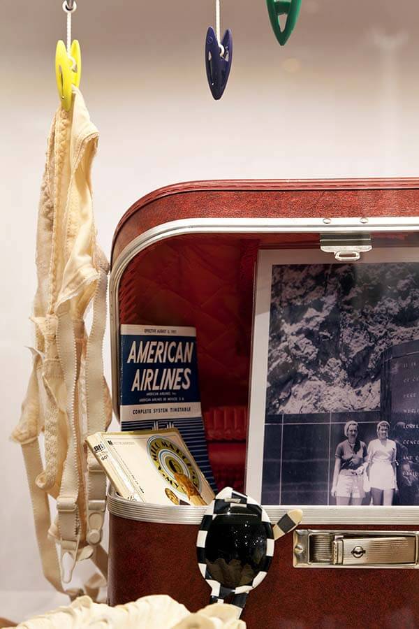 Red train case at Esse Purse Museum