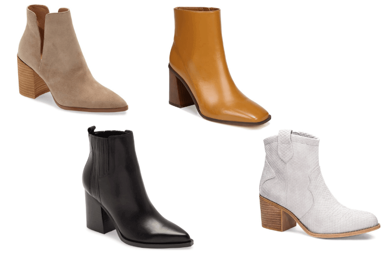 Here are the booties we'll be wearing all season long. The taupe pair is $134.95, the black booties are $189.95, the brown pair is $179.95, and the on-trend cowboy booties are $69.95. Images: Nordstrom Fall Shoes: Booties