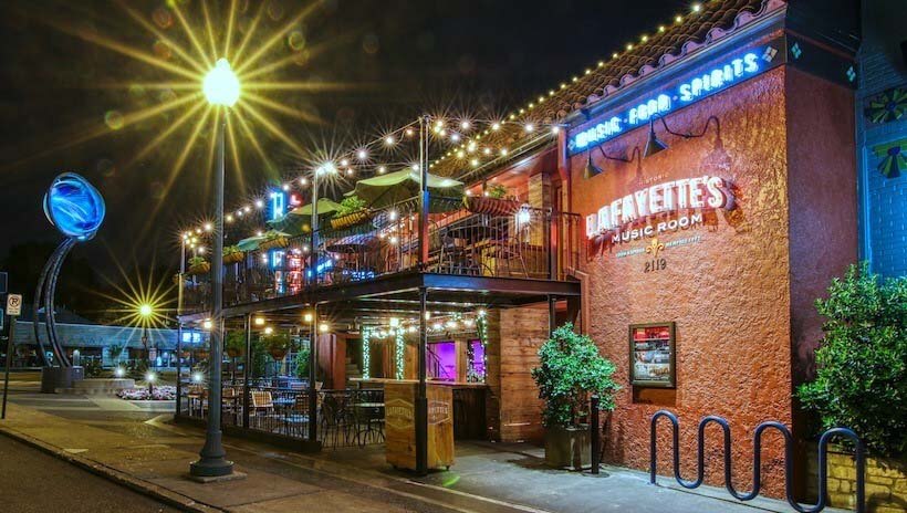 Hang out on the patio when the weather is nice! Image: Lafayette's Music Room Lafayette's Music Room patio