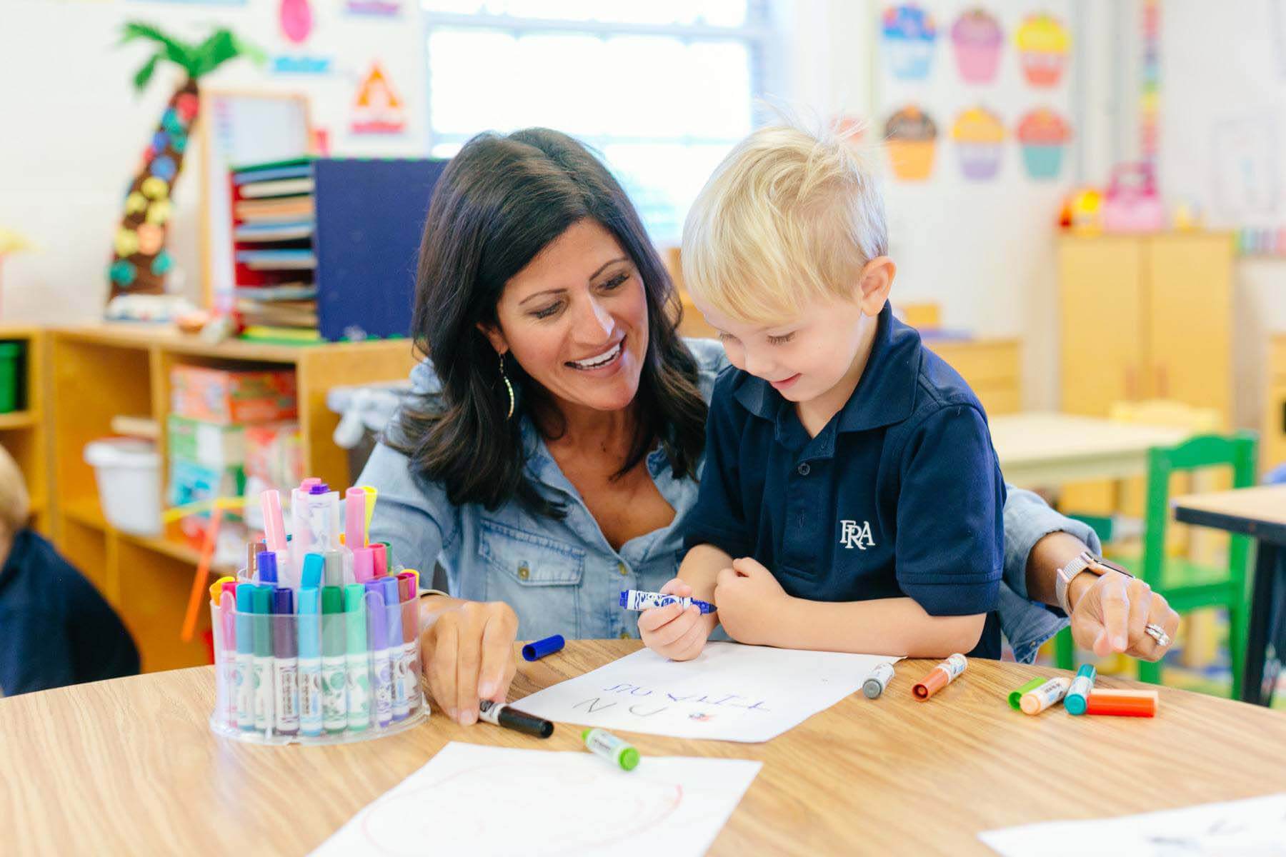 teacher and elementary student at Nashville private school FRA