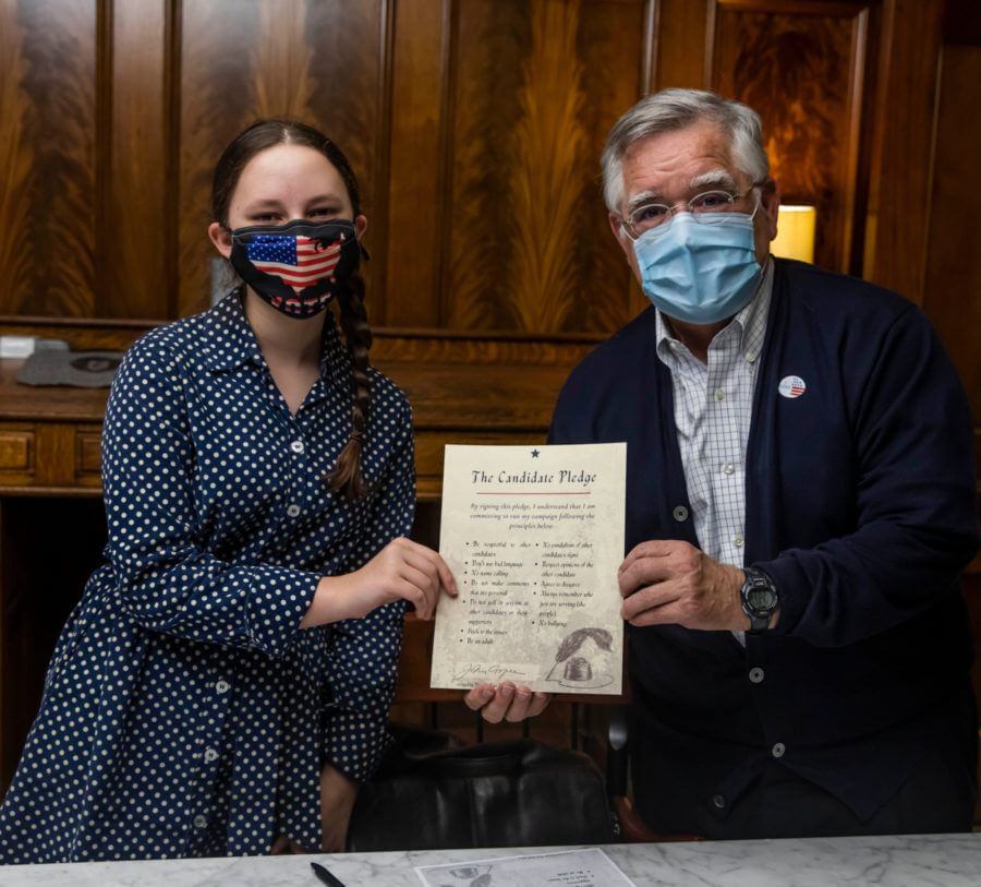 Hannah-Kate McFadden with Nashville's Mayor Cooper.