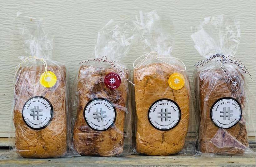 Mini-loaves, $8 each, at Judy Pound Cakes Miniature cake loaves made locally
