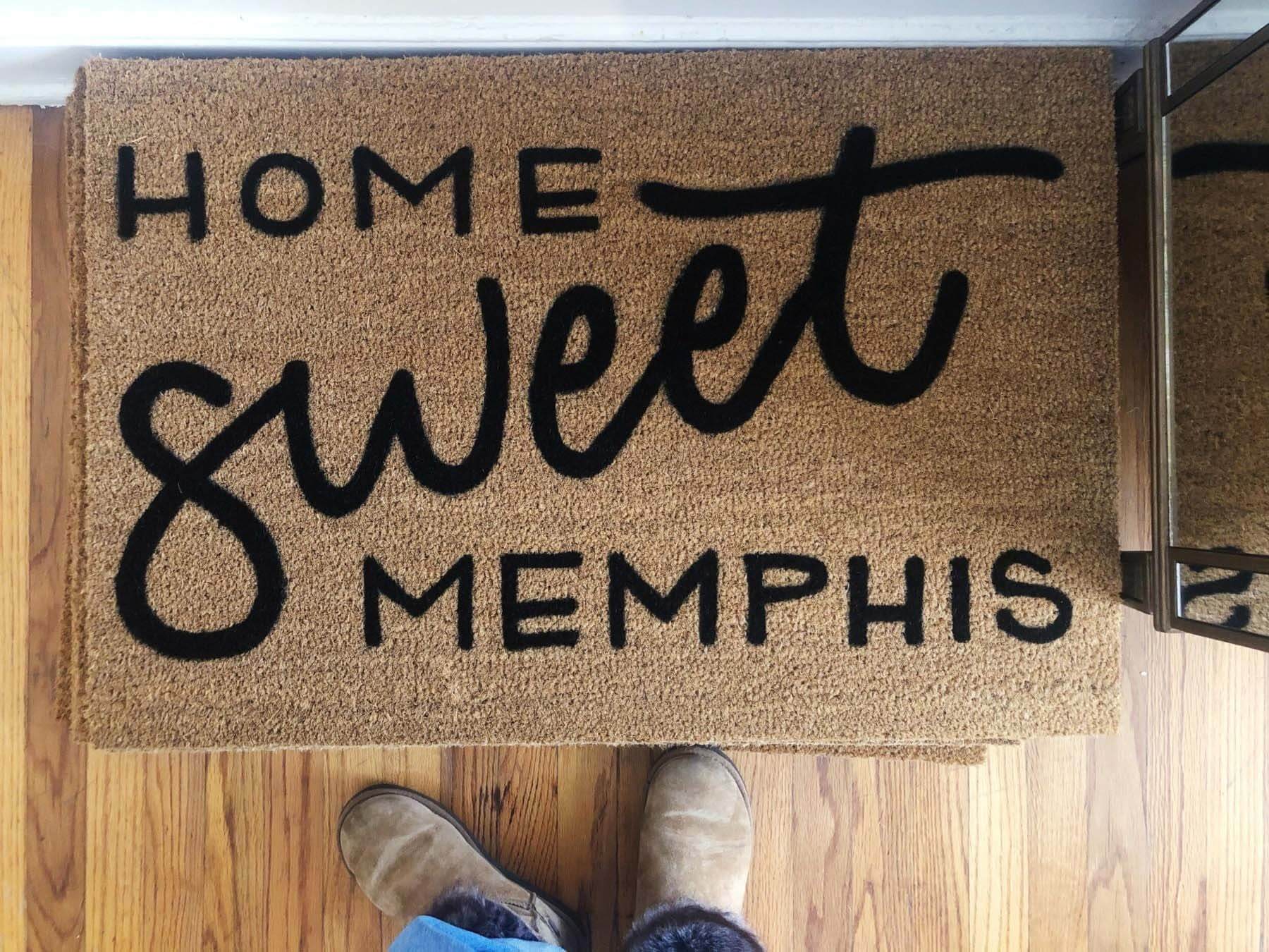 "Home Sweet Memphis" doormats at Memphis Modern Market