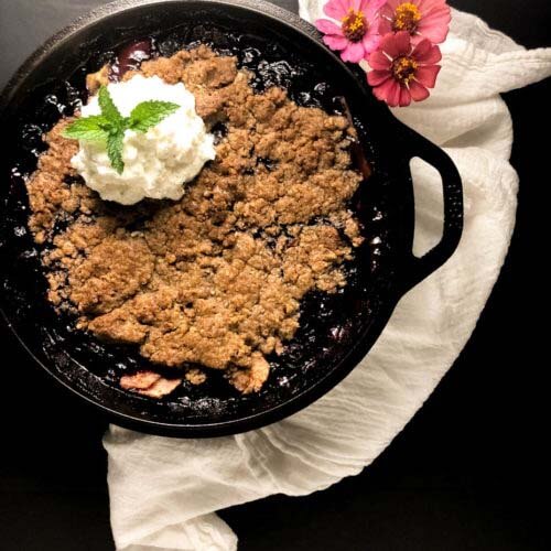 SB Cast Iron Dessert Blueberry Pear Crisp A Sprinkling of Cayenne