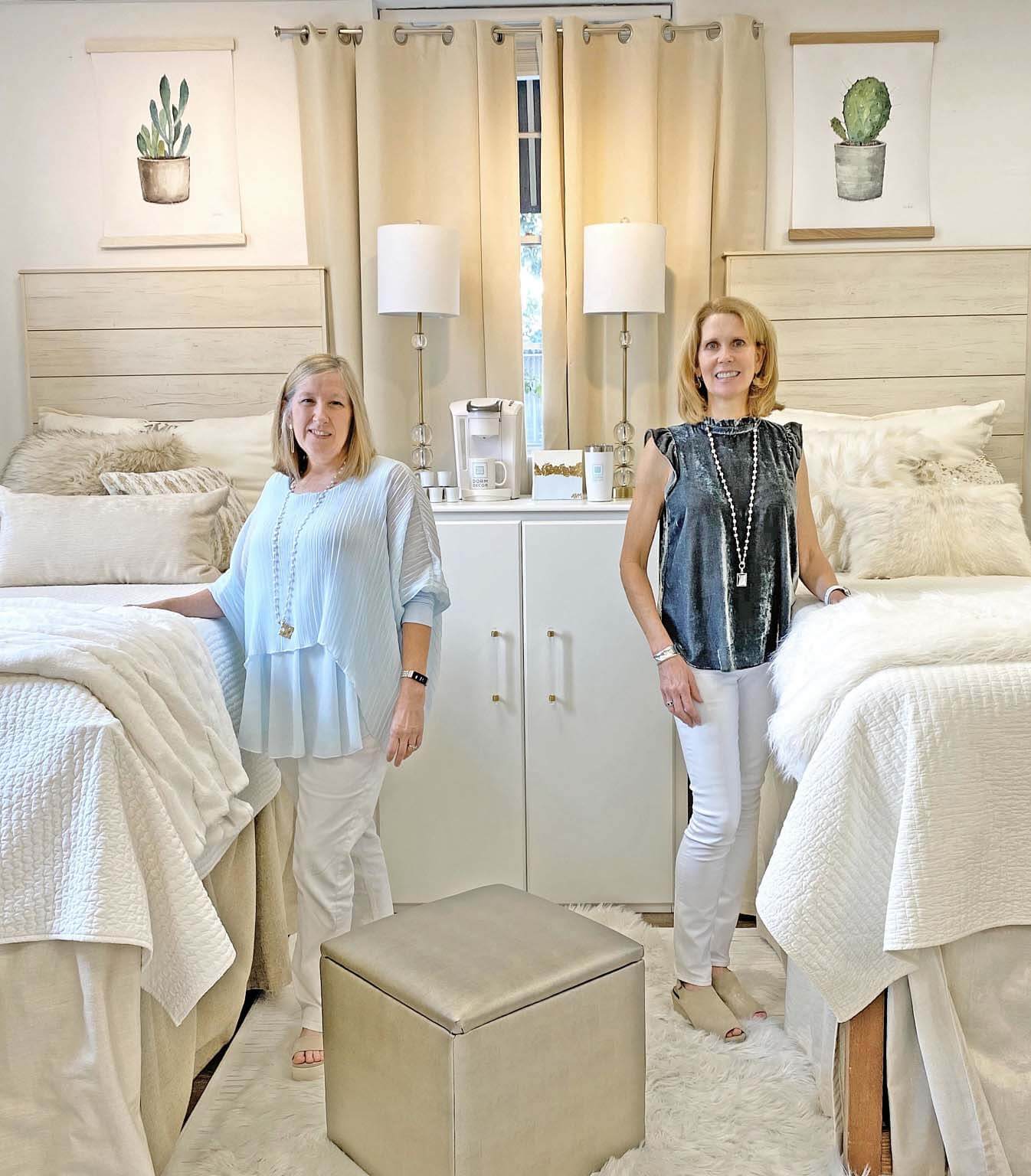 Carolyn Greene (left) and Jennifer Cope (right) of Dorm Decor, July 2020 FACES of the South | Image: Catherine Greene Carolyn Greene and Jennifer Cope of Dorm Decor