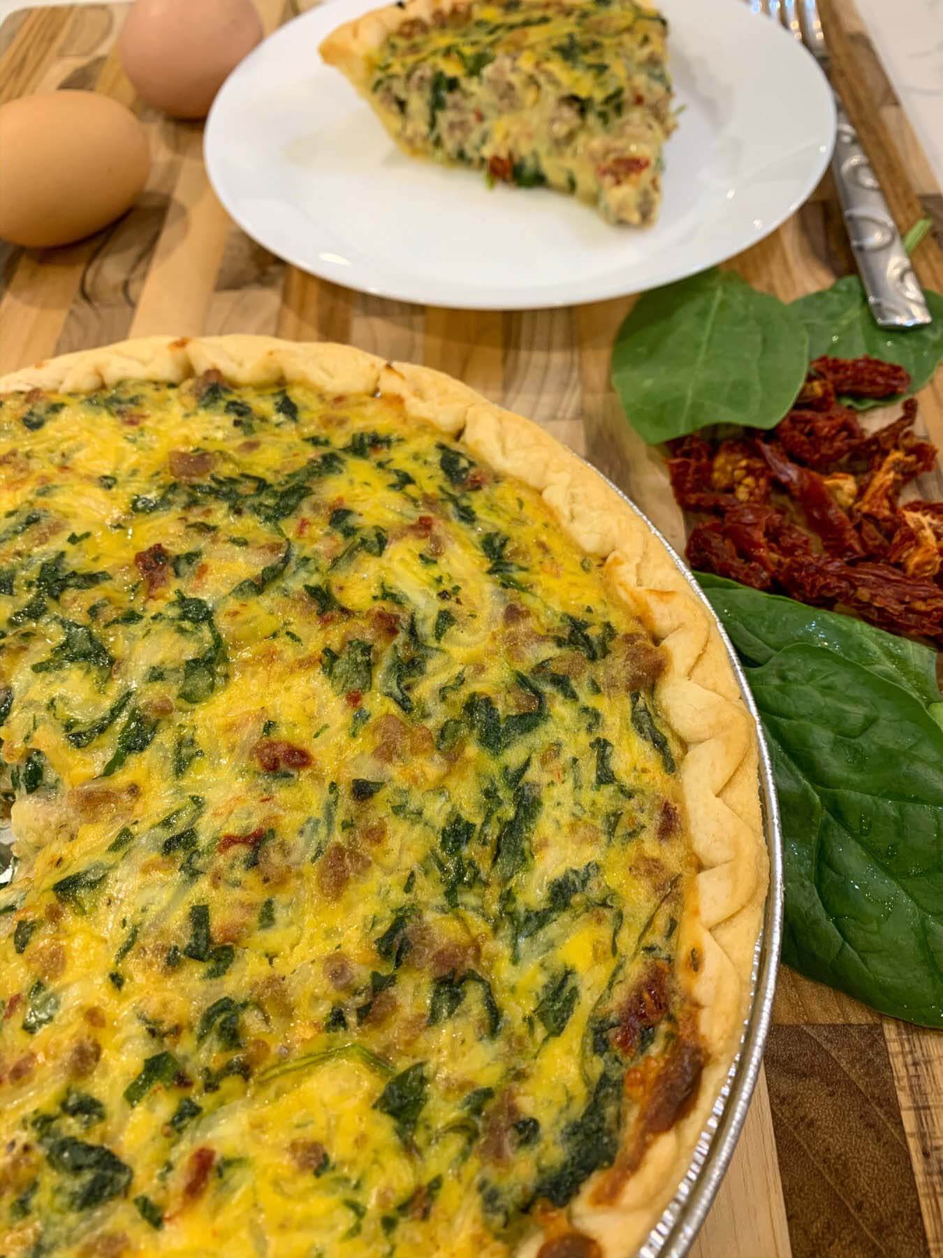 Delightful and filling, the Spinach Ricotta Pie is Carolyn’s creation. Spinach Ricotta Pie from Farm and Fig Catering