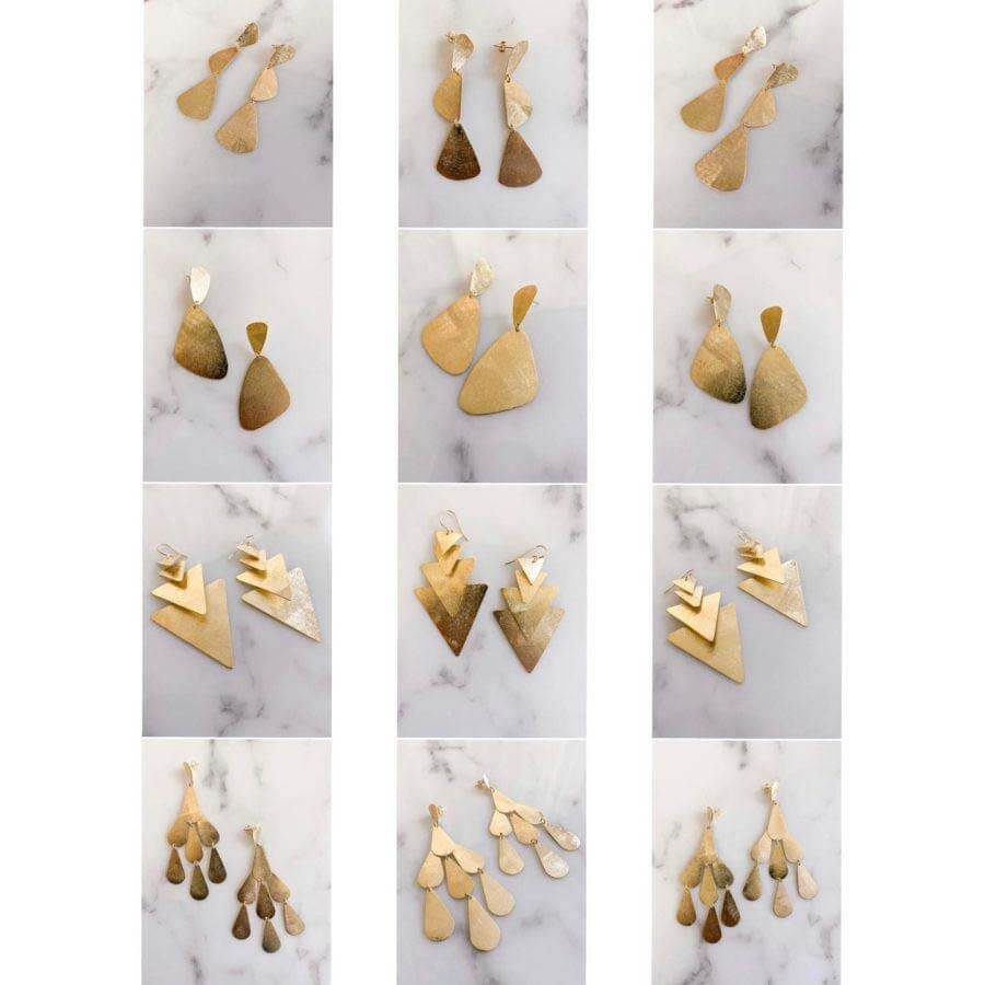 Bold gold earring designs from Noble Collective, a North Carolina jewelry designer
