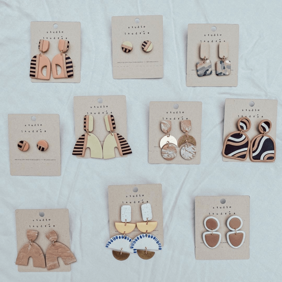 North Carolina jewelry designers: Nine pairs of Studio Laudres earrings