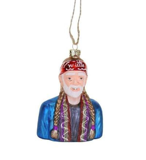 Willie Nelson ornament, $20, at Welcome Home | Image: Welcome Home Willie Nelson Christmas ornament