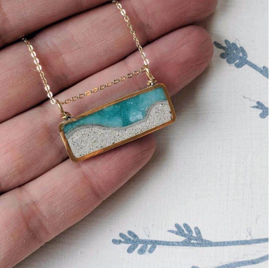 Beach landscape necklace by Rosa Murillo
