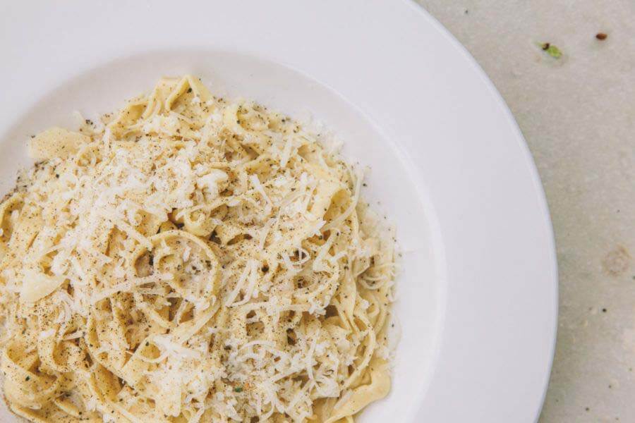 We can taste the peppery, buttery sauce just by LOOKING at this! See recipe below. Image: Elvie's New Year's Eve menu entrée: Hunter Evans Elvie's Cacio y Pepe